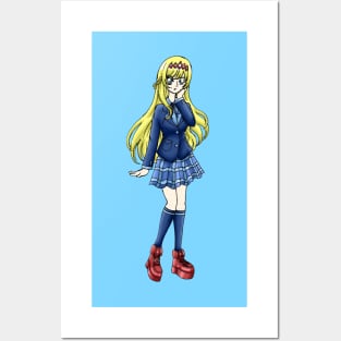 ANIME ELEGANT GIRL SCHOOL UNIFORM Posters and Art